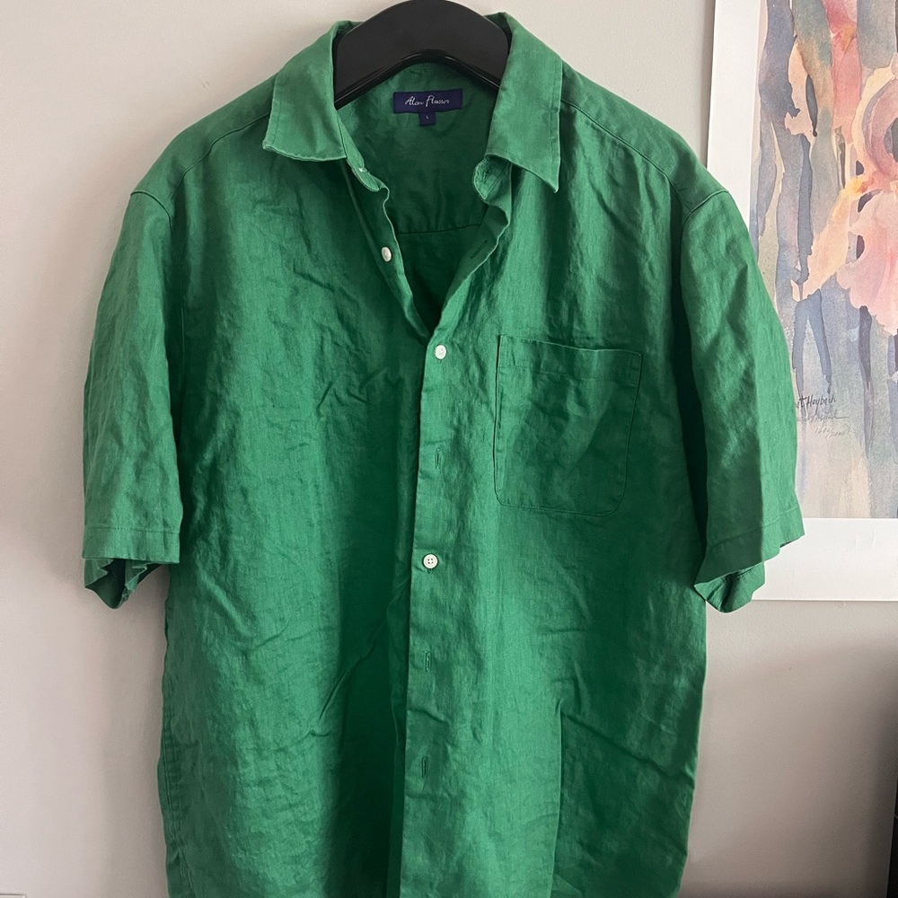 Alan Flusser Casual Green Button Down Shirt